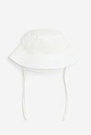 Дитяча біла панама на зав'язках 6-12М (46-48см)