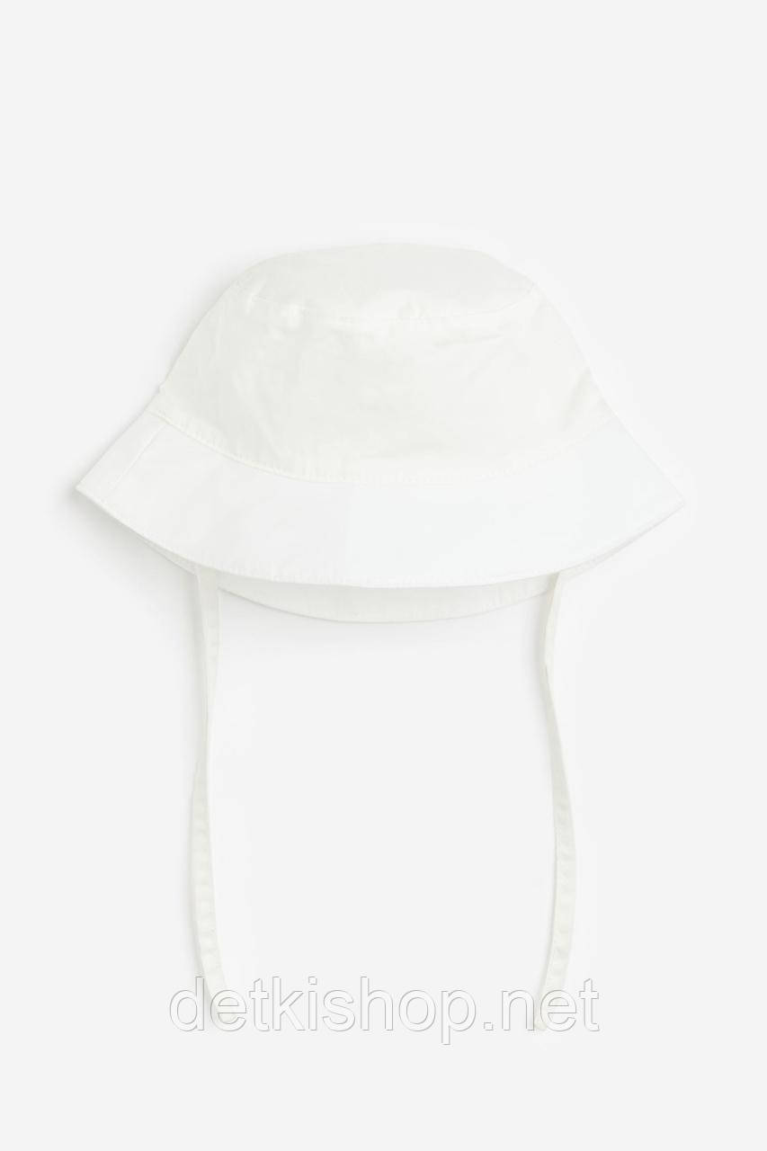 Дитяча біла панама на зав'язках 6-12М (46-48см)