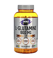 L-глютамин, L-Glutamine, Now Foods, Sports, двойная сила, 1000 мг, 240 капсул (NOW-00091)