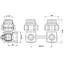 Вузол нижнього підключення SOLOMON 3/4″ для панельного радіатора (кутовий кульовий) NV 5102, фото 2