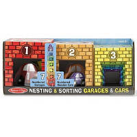 Развивающая игрушка Melissa&Doug Набор блоков-кубов Автомобили и гаражи (MD12435)