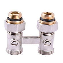 Вузол нижнього підключення SOLOMON 3/4″ для панельного радіатора (прямий кульовий) NV 5103