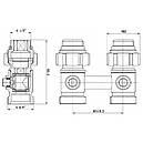 Вузол нижнього підключення SOLOMON 3/4″ для панельного радіатора (прямий кульовий) NV 5103, фото 4
