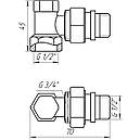 Кран радіаторний кутовий SOLOMON 1/2″ з гумовим ущільнювачем (під ключ) 160405, фото 2