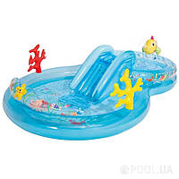 Открытый фигурный надувной детский бассейн игровой центр Intex 56143 «Под водой»