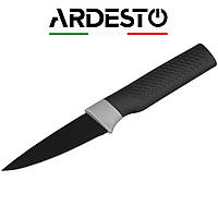 Кухонный нож для овощей Ardesto Black Mars 19 см, черный, нержавеющая сталь, для кухни