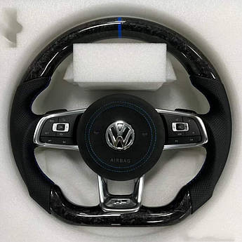 Кермо карбоване Volkswagen MK7 MK8 Фольксваген Гольф Поло Джетта Пасат Туарег Тігуан кермо карбоновий LED