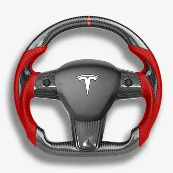 Руль карбоновый Tesla Model X S Y 3 Тесла Модел Х С У 3 кермо з карбону діод LED