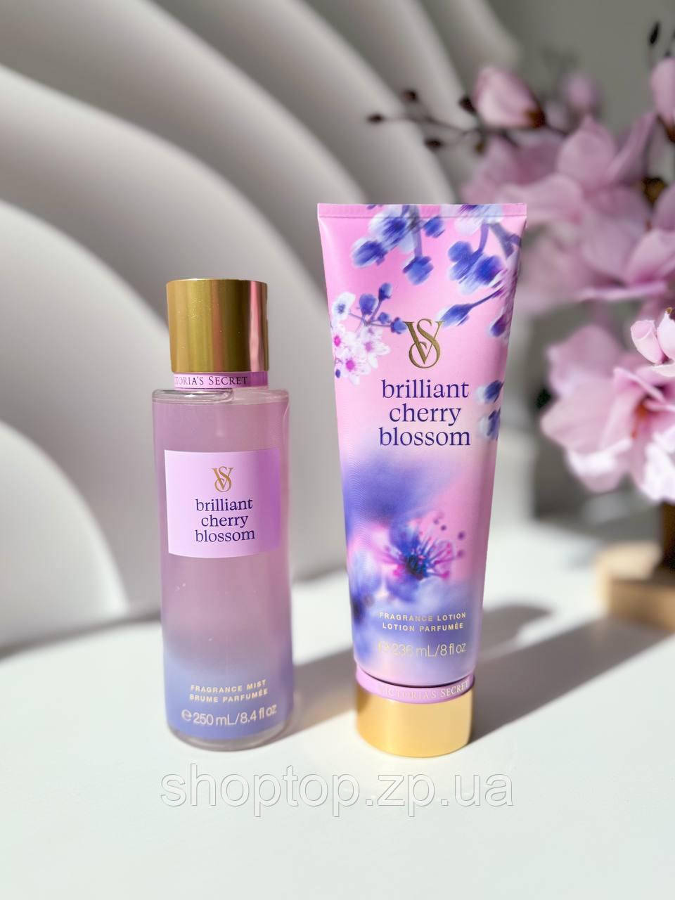 Подарунковий набір Victoria's Secret Brilliant Cherry Blossom Лосьйон 236 мл + Міст 250 мл