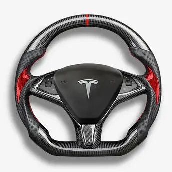 Руль карбоновый Tesla Model X S Y 3 Тесла Модел Х С У 3 світлодіод LED
