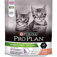 Сухой корм Purina Pro Plan Sterilised Kitten для стерилизованных котят, с лососем, 400 г