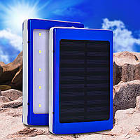 УМБ Power bank ViaKing 5000 mAh солнечная панель и LED-фонарь, Синий (H-1)