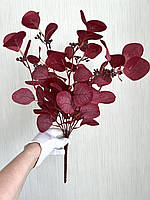 Штучний евкаліпт — популюс (бордовий 50 см, 9 гілочок), фото 6