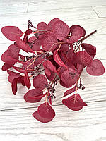 Штучний евкаліпт — популюс (бордовий 50 см, 9 гілочок), фото 3