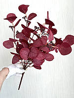 Штучний евкаліпт — популюс (бордовий 50 см, 9 гілочок), фото 2