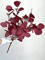 Штучний евкаліпт — популюс (бордовий 50 см, 9 гілочок), фото 7