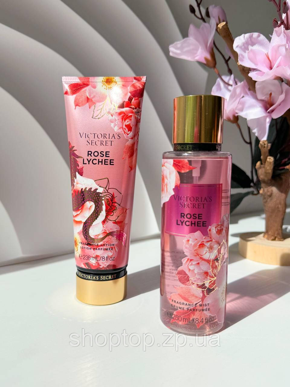 Подарунковий набір Victoria's Secret Rose Lychee Лосьйон 236 мл + Міст 250 мл