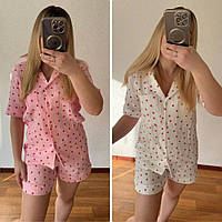 YB_Женская пижама двойка, домашний комплект рубашка + шорты Арт. 886А520 42/44 Розовый