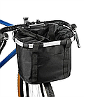 Кошик має передню сумку для велосипеда на кермо складаний велокошик, Чорний, фото 3
