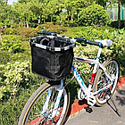 Кошик має передню сумку для велосипеда на кермо складаний велокошик, Чорний, фото 5