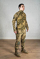 Костюм тактический рип-стоп пиксель мужской с наколенниками пиксельная военная форма летняя rip-stop всу мм 14