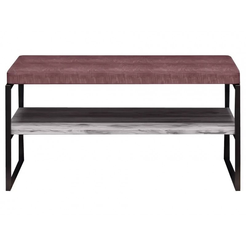 Пуф з м'яким сидінням в передпокій з металу/ДСП/екошкіри Толедо Метал-Дизайн Чорний оксамит/Аляска, фото 1