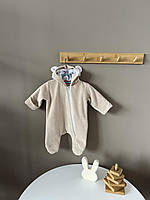 Дитячий велюровий комбінезон чоловічок для новонародженого 0-3 міс 56-62 см Весна Осінь