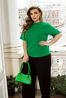 Женская зеленая футболка большого размера ЮР/-2512