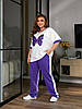 Стильний жіночий фіолетовий костюм у спортивному стилі VM/-108, фото 2