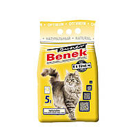 Бентонитовый наполнитель Super Benek Optimum для кошачьего туалета, без аромата, 5 л