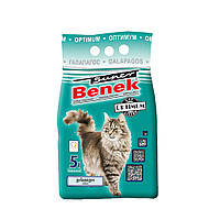 Бентонитовый наполнитель Super Benek Optimum для кошачьего туалета, с ароматом морской свежести, 5 л.