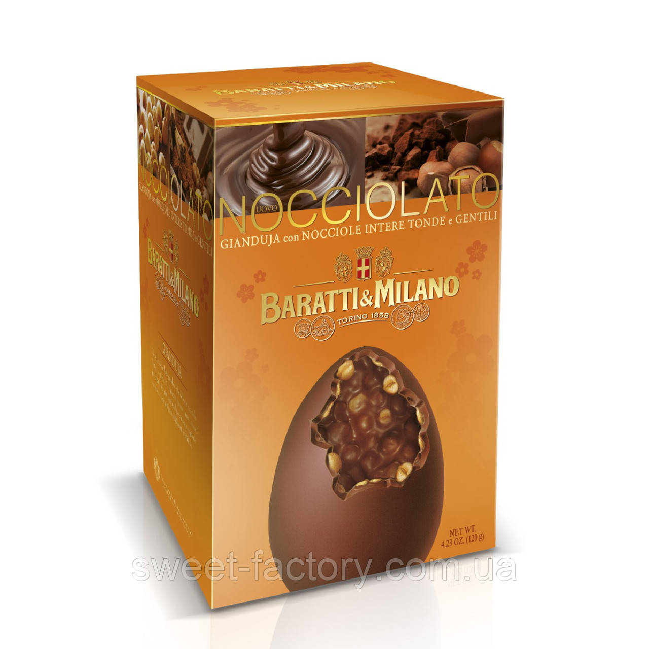 Шоколадне яйце Baratti & Milano Easter Egg Gianduja Hazelnuts 120g, фото 1