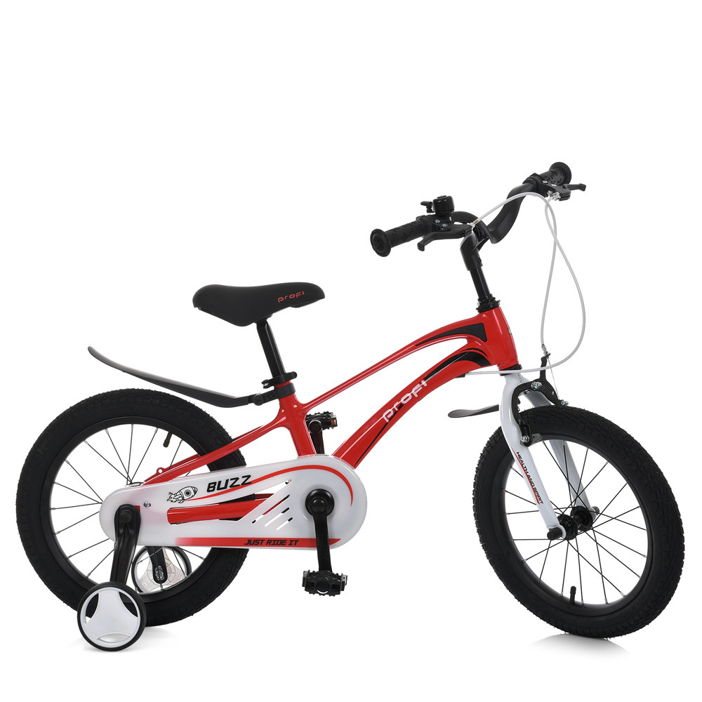 Дитячий магнієвий велосипед PROFI 18 дюймів MB 1881D BUZZ дискові гальма, кошик, червоний