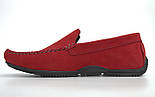 Мокасини червоні замшеві літні стильне чоловіче взуття літнє Rosso Avangard Alberto Red, фото 3