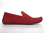 Мокасини червоні замшеві літні стильне чоловіче взуття літнє Rosso Avangard Alberto Red, фото 4