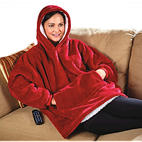 Толстовка-плед з капюшоном Huggle Hoodie Ultra Plush Blanket Плюшева кофта Плед із рукавами Oversize