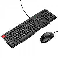 Проводная клавиатура с мышью HOCO GM16 RU/ENG раскладка Чёрная PRO_340