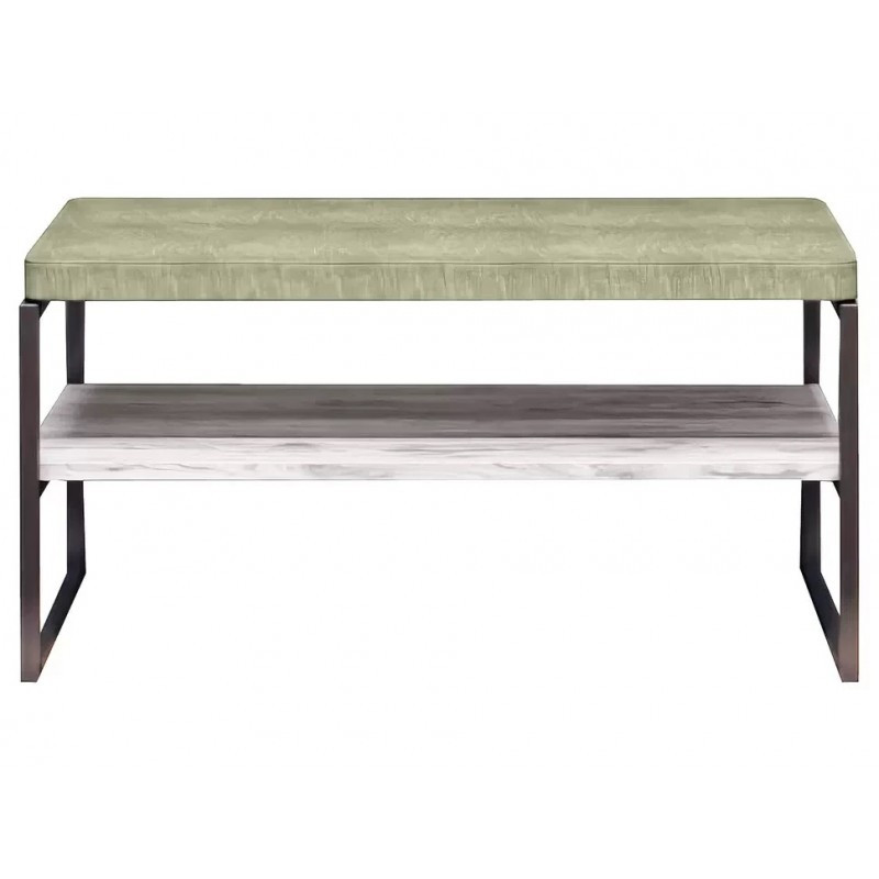 Пуф з м'яким сидінням в передпокій з металу/ДСП/екошкіри Толедо Метал-Дизайн Індустріальна сталь/Аляска, фото 1