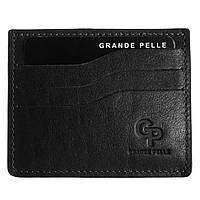 Кардхолдер Grande Pelle 305610 100х80мм глянцевая черная кожа Im_284