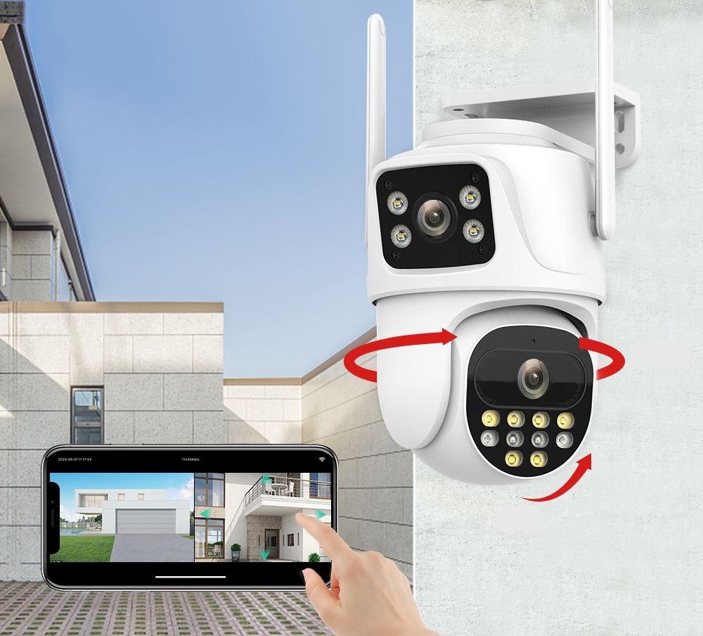 Вулична охоронна поворотна WIFI камера спостереження Boavision P9S-8MP. Зум. iCSee