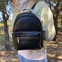 Стильный женский прогулочный рюкзак плетеный рюкзачок черный Im_900