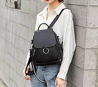 Кожаный женский городской рюкзак сумка черный, сумка-рюкзак кожаная женская Im_2100