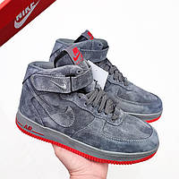 Зимові чоловічі кросівки Nike Air Force 1 grey сірі Im_1899