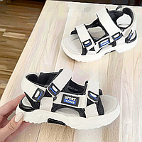 Детские босоножки белые спортивные открытые сандалии, летняя обувь легкие для мальчиков в размере 29-31