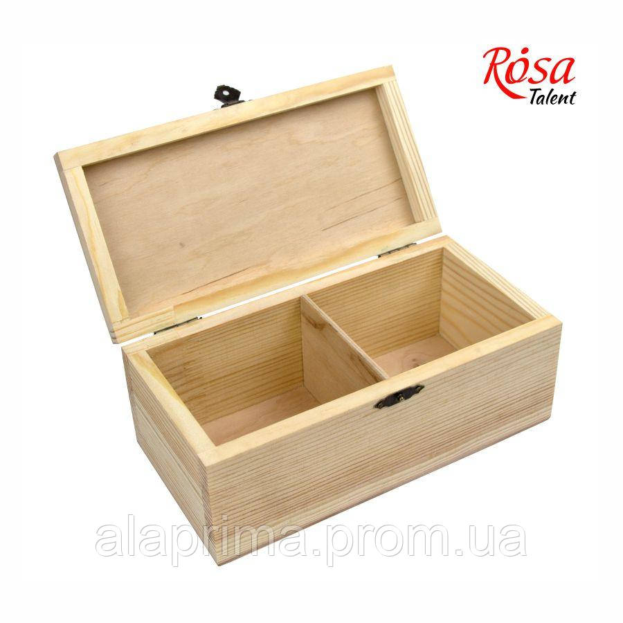 Скринька дерев'яна яна з замком, дві секції, 20х10х8см, ROSA TALENT
