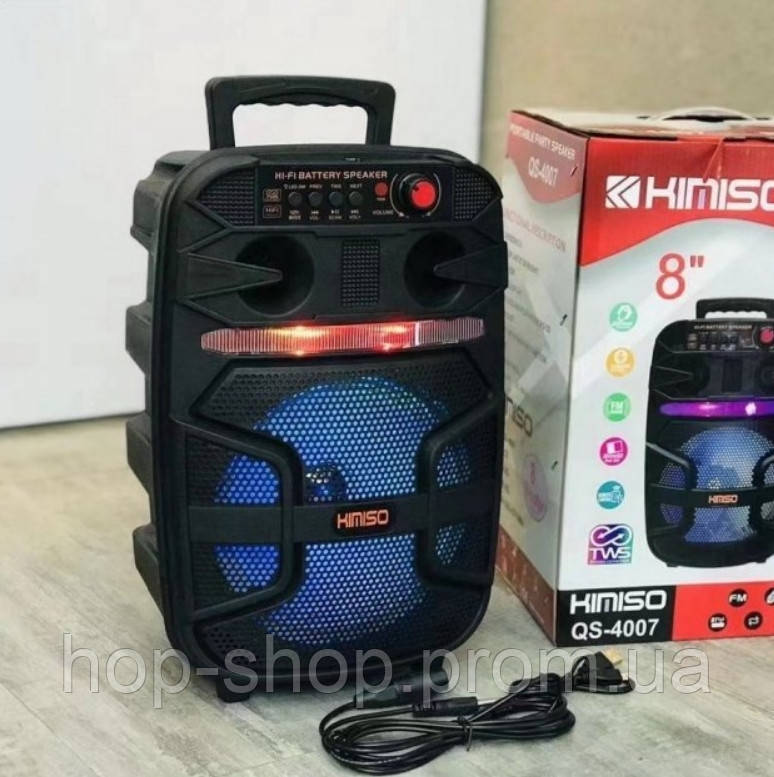 Мощная портативная акустическая система kimiso, Большая Bluetooth колонка-чемодан для музыки с микрофоном - фото 2 - id-p2182661881