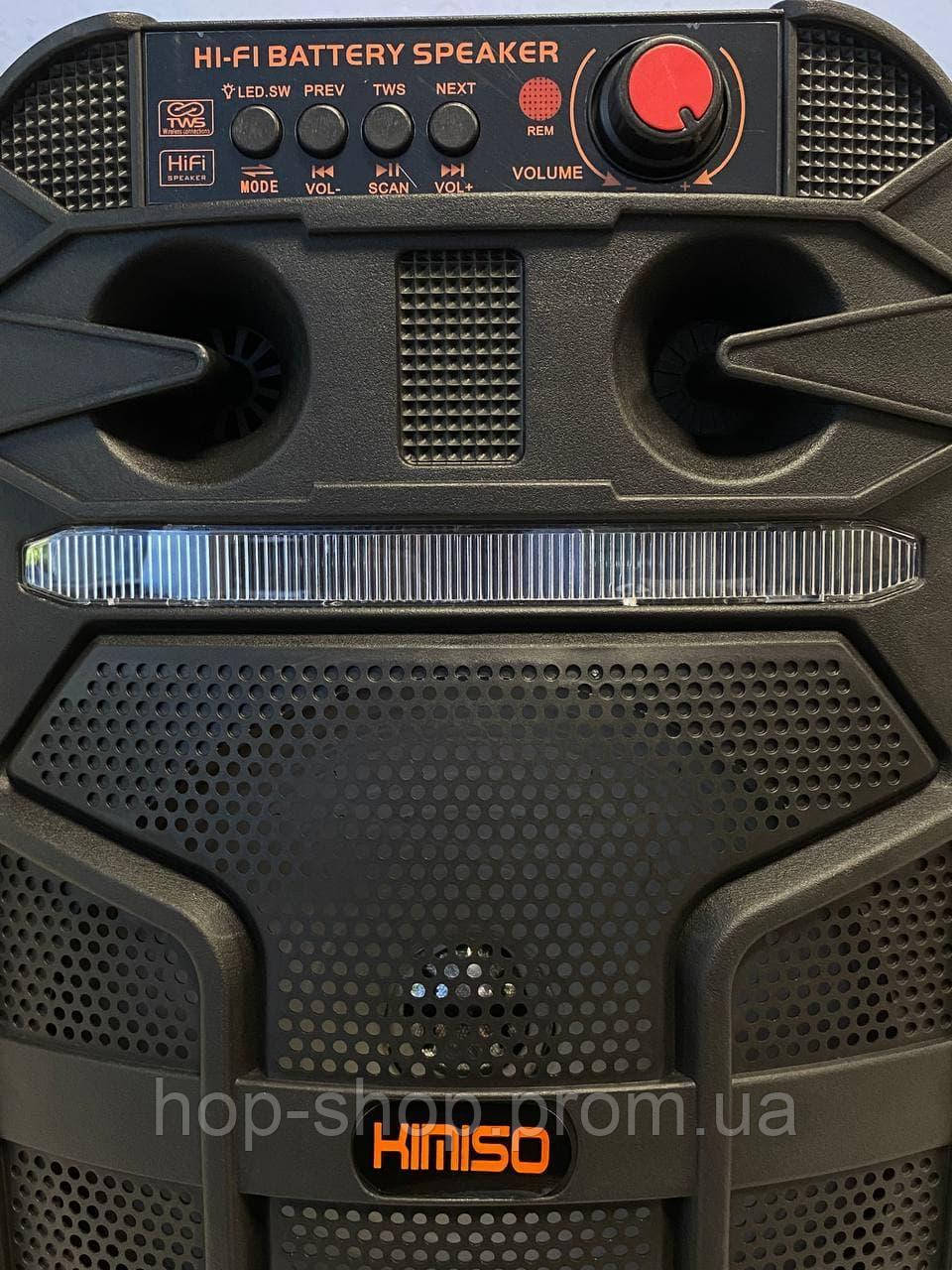 Мощная портативная акустическая система kimiso, Большая Bluetooth колонка-чемодан для музыки с микрофоном - фото 8 - id-p2182661881