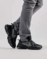 Мужские Nike Runtekk Gray Black повседневные кроссовки из натуральной кожи найк серые черные весна лето ТОП!