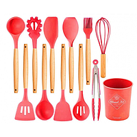 Набор кухонных принадлежностей 12 предметов силиконовый Kitchen Set Красный PRO_349