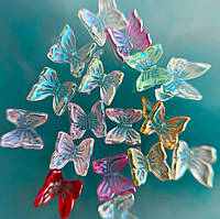 Шарм для декора ногтей Бабочки цветной микс (5 штук)